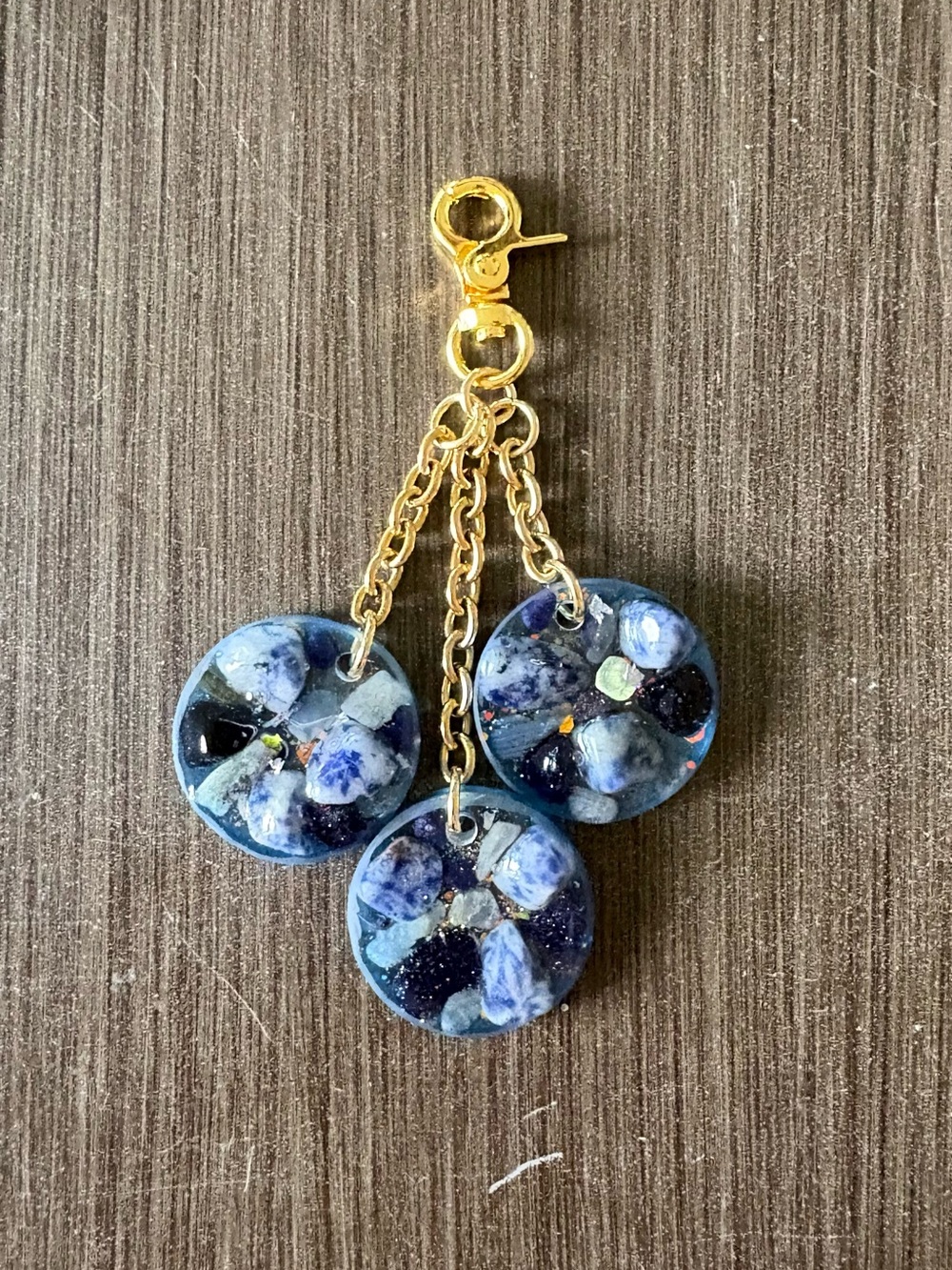Moonbow Handmade Charm - Blue Spot Jasper, Blue Goldstone, Labradorite - Picture 3 of 8